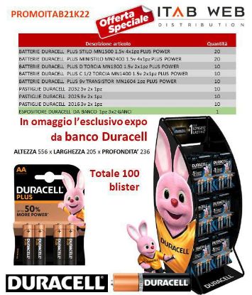 Immagine di BATTERIE DURACELL PROMOZIONE ITAB N.21/22 + EXPO DA BANCO