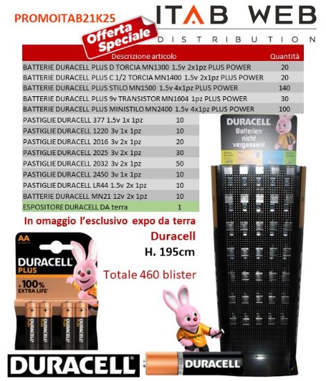 Immagine di BATTERIE DURACELL PROMOZIONE ITAB N.21/25 + EXPO DA TERRA LUXE