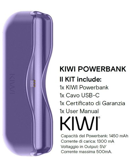 Picture of KIWI POWER BANK SPACE VIOLET PROMO composta da:------