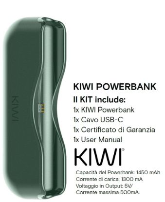 Picture of KIWI POWER BANK MIDNIGHT GREEN PROMO composta da:------