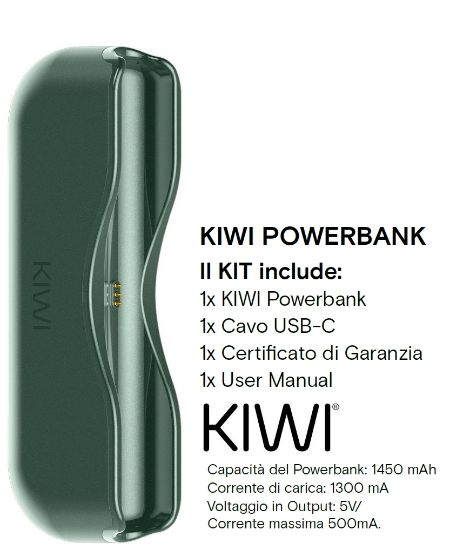 Picture of KIWI POWER BANK MIDNIGHT GREEN PROMO composta da:------