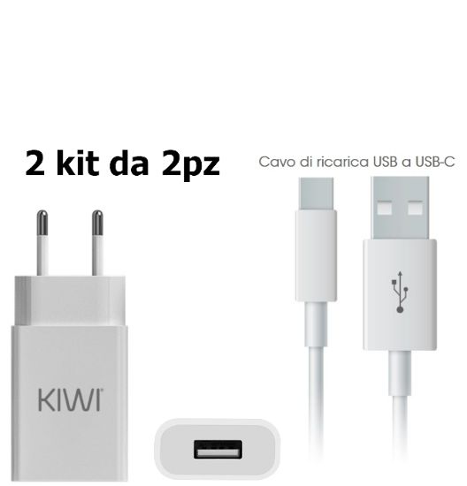 Picture of KIT RICARICA PRESA USB + CAVO TYPE-C - PROMO composta da:------