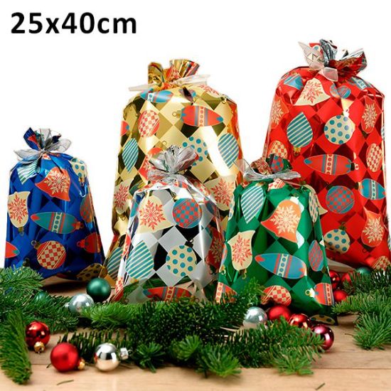 Picture of BUSTA REGALO CELLO DECOR CLOCHES 25X40 100pz