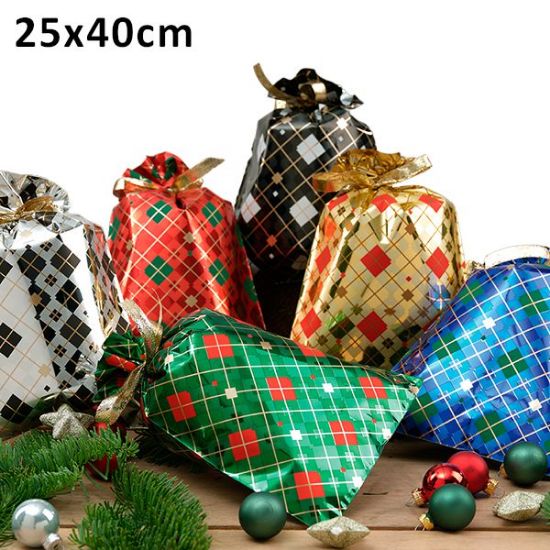 Picture of BUSTA REGALO CELLO DECOR KILT 25X40 100pz