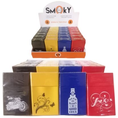 Immagine di PORTAPACCHETTO SIGARETTE SILICONE 24pz SMOKY CLASSIC CREATIVE - COLORI ASSORTITI