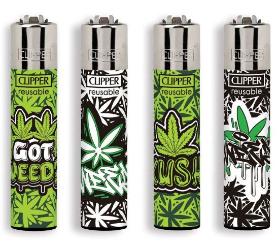 Immagine di ACCENDINO CLIPPER PIETRINA 48pz GRAFFITI LEAVES