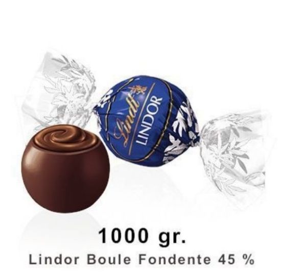 Picture of LINDT BOULES LINDOR 1000gr FONDENTE 45% SACCO C.A. 80pz - BLU