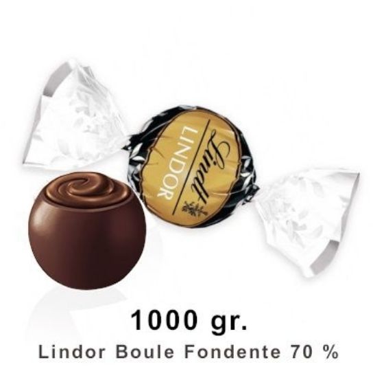 Picture of LINDT BOULES LINDOR 1000gr EXTRA FOND.70% SACCO C.A. 80pz NERO/ORO