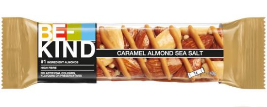 Picture of BARRETTA BE-KIND 12pz 40gr CARAMELLO CON MANDORLE E SALE*