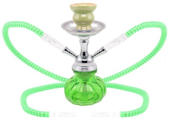 Immagine di NARGHILE' ATOMIC 25cm 2 tubi 1pz PUMPIKIN GREEN