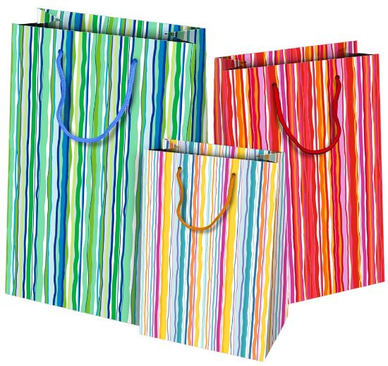 Immagine di SACCHETTI SHOPPER DECOR 25x12x35cm 10pz RIGATO