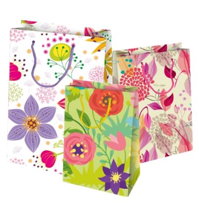 Immagine di SACCHETTI SHOPPER DECOR 18x11x23cm 10pz FIORI