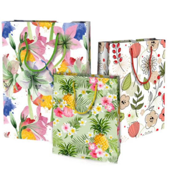 Picture of SACCHETTI SHOPPER DECOR 25x12x35cm 10pz FIORI