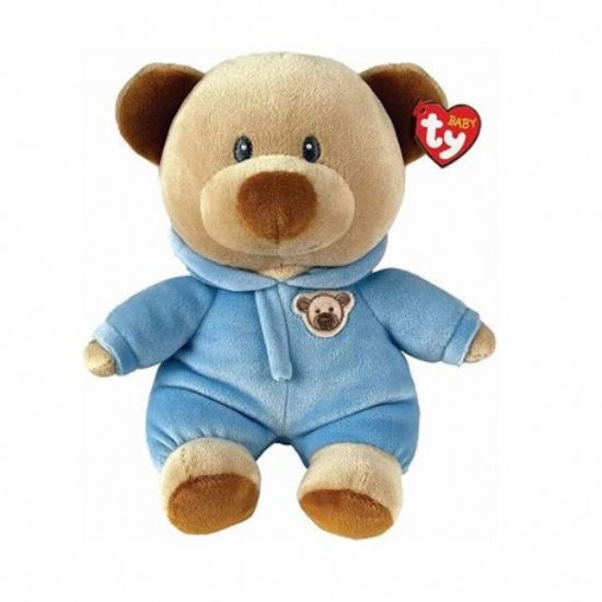 Immagine di PELUCHES BEANIE BABY 28cm - 1pz ORSETTO CON PIGIAMA AZZURRO