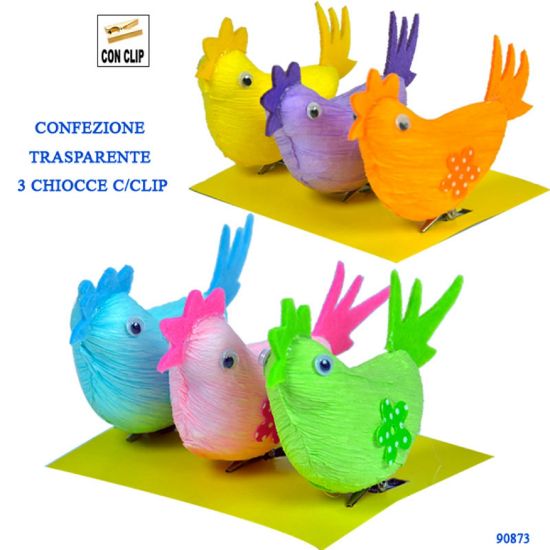 Picture of CHIOCCE 3pz CON MOLLETTA COLORI ASSORTITI