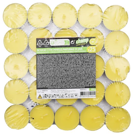 Immagine di CANDELA T-LIGHT 25pz CITRONELLA 4ore ANTIZANZARA