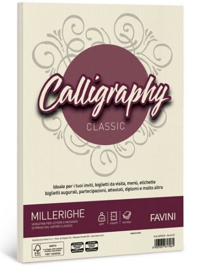 Immagine di CARTA MILLERIGHE A4 100GR 50FG AVORIO CALLIGRAPHY