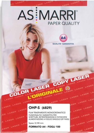 Immagine di CARTA LUCIDO ACETATO A4 100FG B/N PER LASER E COPIATORI