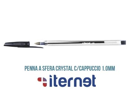 Immagine di PENNA SFERA CRISTAL CLASSIC 50pz NERO - 1.0mm ITERNET