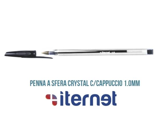 Immagine di PENNA SFERA CRISTAL CLASSIC 50pz NERO - 1.0mm ITERNET