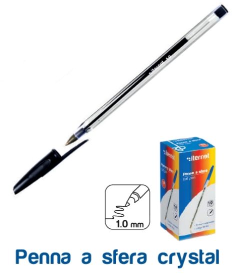 Immagine di PENNA SFERA CRISTAL CLASSIC 50pz NERO - 1.0mm ITERNET