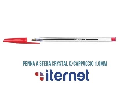 Immagine di PENNA SFERA CRISTAL CLASSIC 50pz ROSSO - 1.0mm ITERNET