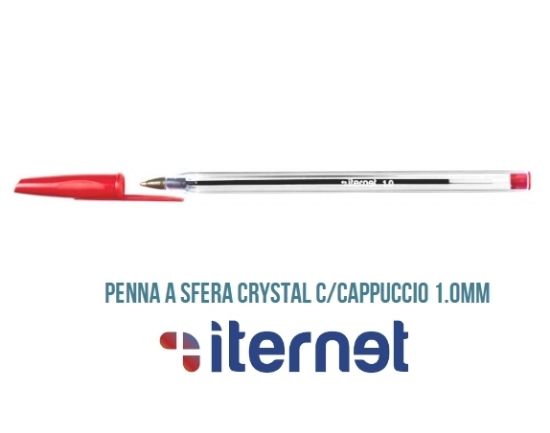 Immagine di PENNA SFERA CRISTAL CLASSIC 50pz ROSSO - 1.0mm ITERNET