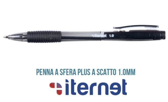 Picture of PENNA SFERA PLUS SCATTO 12pz NERO - 1.0mm ITERNET