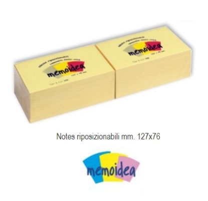 Immagine di POST-IT NOTES 127x76 12x100fg GIALLO PASTELLO - MEMOIDEA