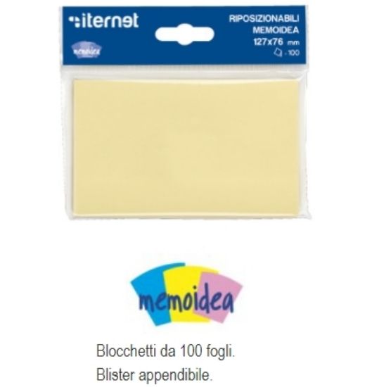 Immagine di POST-IT NOTES 127x76 12x100fg blister GIALLO PASTELLO - MEMOIDEA