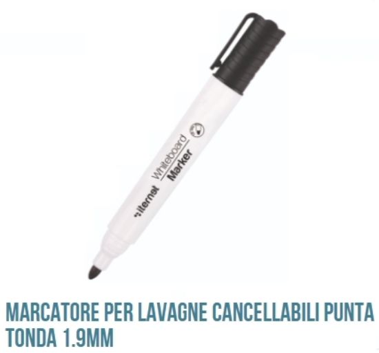 Immagine di PENNARELLI WHITE B. MARKER 12pz NERO (per lavagna) PUNTA TONDA