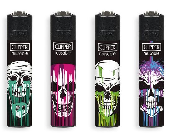 Immagine di ACCENDINO CLIPPER MINI PIETRINA 48pz WILD SKULL