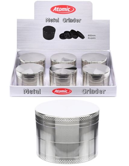 Immagine di TRITATABACCO EXPO 6pz GRINDER ATOMIC 50mm - COLORI ASSORTITE