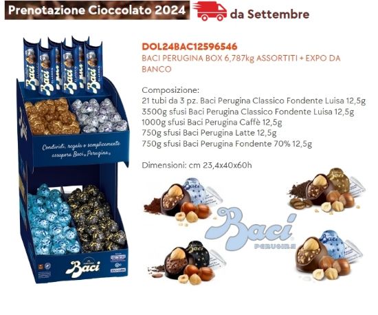 Picture of BACI PERUGINA EXPO ASSORTITO 543pz C.A. 6,787kg EXPO DA BANCO in CARTONE - PR2024