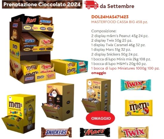 Immagine di MASTERFOOD MARS CASSA MISTA BIG 2024 EXPO DA BANCO in CARTONE - PR2024