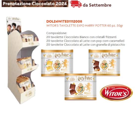 Immagine di WITOR'S TAVOLETTE HARRY POTTER 60pz 50gr - EXPO DA BANCO - PR2024