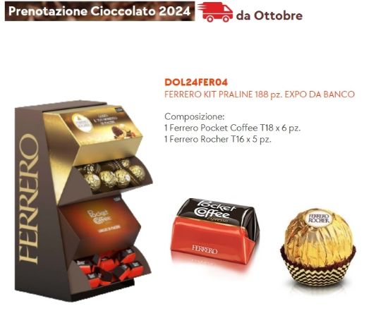 Immagine di FERRERO KIT PRALINE SINGOLO 188pz - EXPO DA BANCO - PR2024