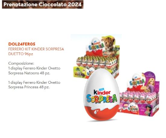 Immagine di FERRERO KIT KINDER SORPRESA DUETTO 96pz - PR2024