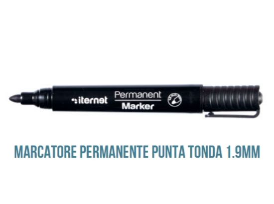 Immagine di MARCATORE PERMANENTE 12pz NERO P. TONDA 1.9mm ITERNET