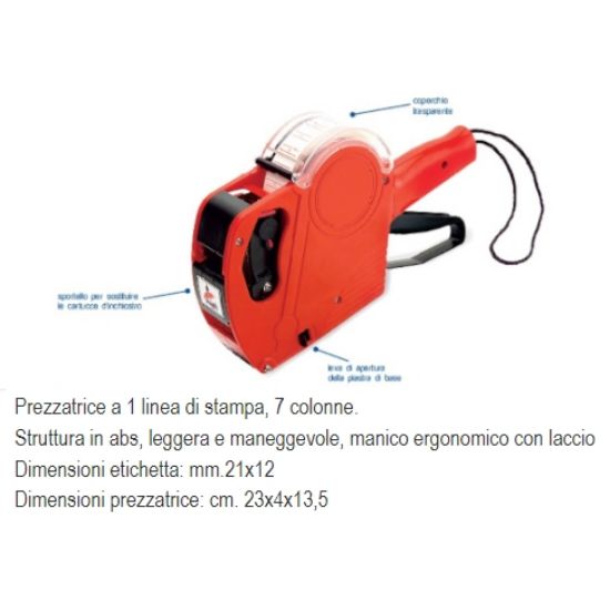 Immagine di ETICHETTATRICE PREZZATRICE 1linea KIT + 1rotolo + 1tampone ricambio