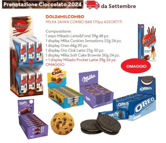 Picture of MILKA SAIWA COMBO BAR 170pz ASSORTITI - PR2024