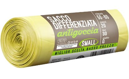 Immagine di SACCHETTI IMMONDIZIA 50x60cm 20pz 30lt GIALLO TRASPARENTE