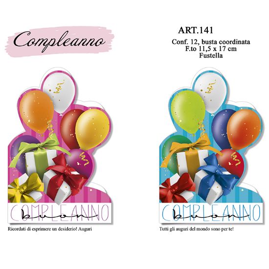 Picture of BIGLIETTI CROMO COMPLEANNO EMOZIONI A COLORI 12pz