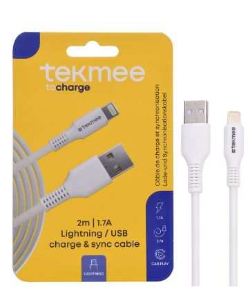 Picture of CAVETTO USB to LIGHTNING 1pz 2mt BLISTER - TEKMEE