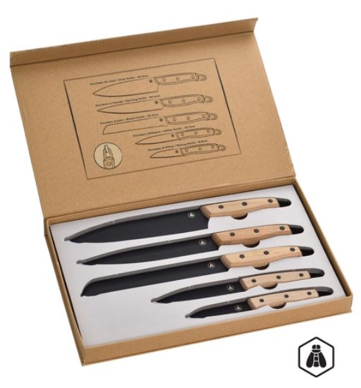 Immagine di LAGUIOLE COLTELLI KITCHEN KNIVES BLACK/BEECH 1x5pz