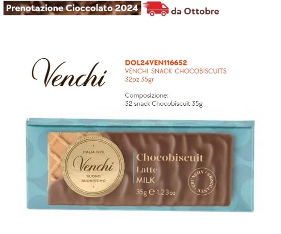 Immagine di VENCHI SNACK CHOCOBISCUITS 32pz 35gr - PR2024