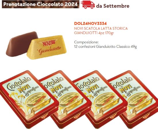 Immagine di NOVI SCATOLA LATTA GIANDUIOTTI 4pz 170gr - PR2024