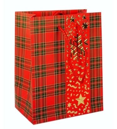 Immagine di SACCHETTI SHOPPER METAL 33x10x45cm 10pz RED CRISTMAS