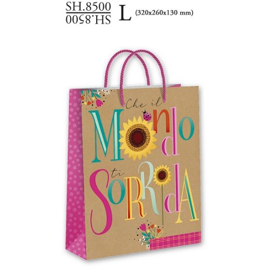 Immagine di SACCHETTI SHOPPER DECOR FLOWERS L 6pz