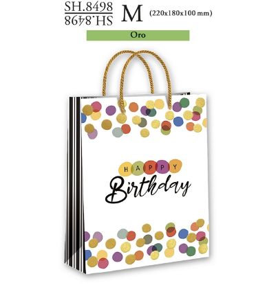 Immagine di SACCHETTI SHOPPER POIS ORO M 6pz